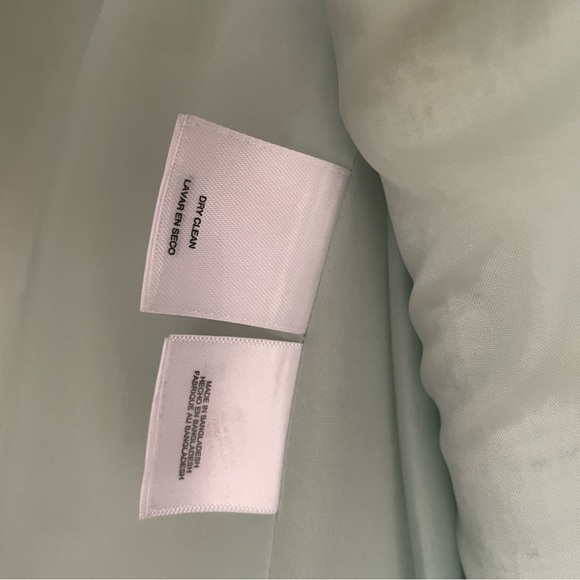 Nine West Mint Green Lightweight Woven Tweed Blazer Jacket Open Front Size 4 - Picture 7 of 8